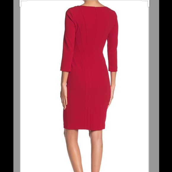 Calvin Klein V-Neck Seamed Dress - Picture 9 of 10